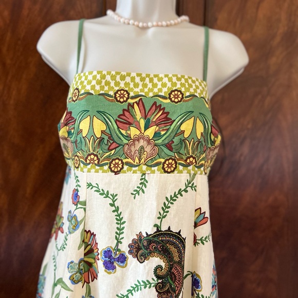 NWT Caroline Constas White and Green Halter Sundress Resort Wear - Picture 3 of 8